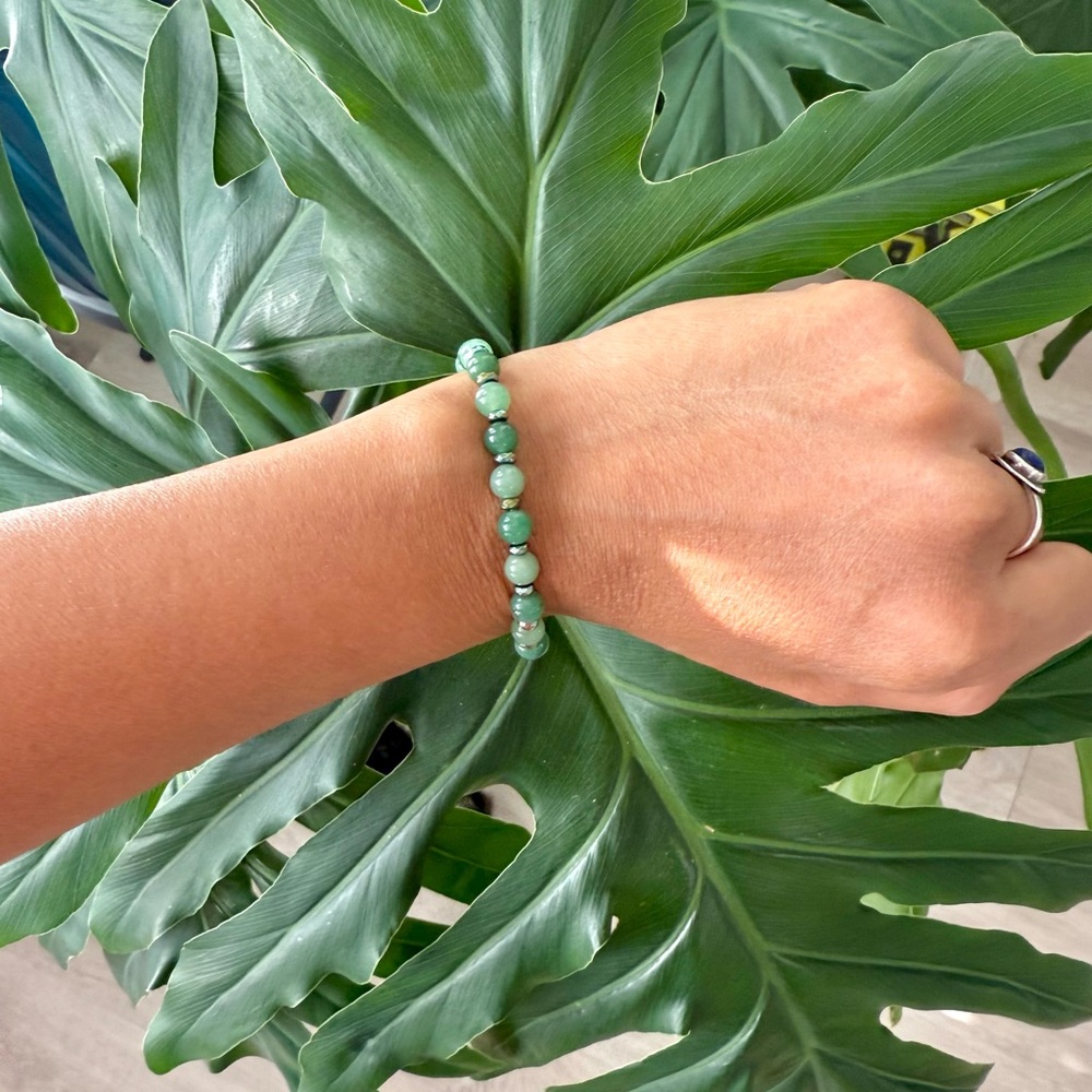 Green Aventurine & Hematite bracelet (one) - Picture 3 of 6